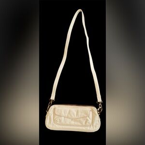 Latigo Cream Crossbody Shoulder Bag with Front Pocket